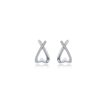 Lafonn Dainty Criss-Cross Huggie Earrings